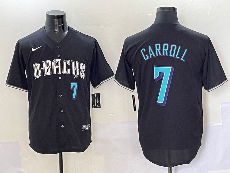 Men 2025 Arizona Diamondback 7 Garroll Black Joint Name Nike MLB Jersey style 3